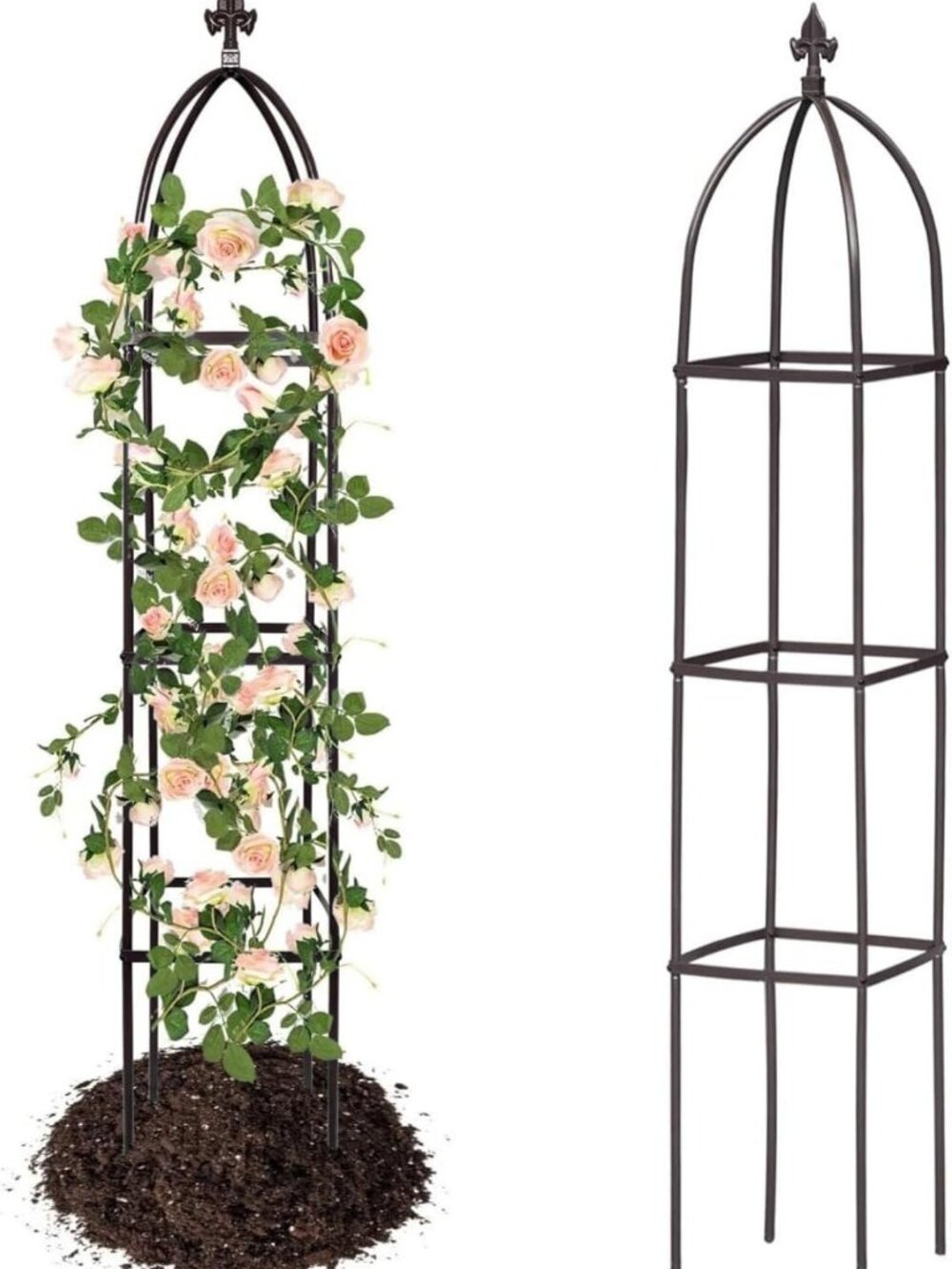 Metal Garden Obelisk Trellis for Climbing Plants - Outdoor Support Structure